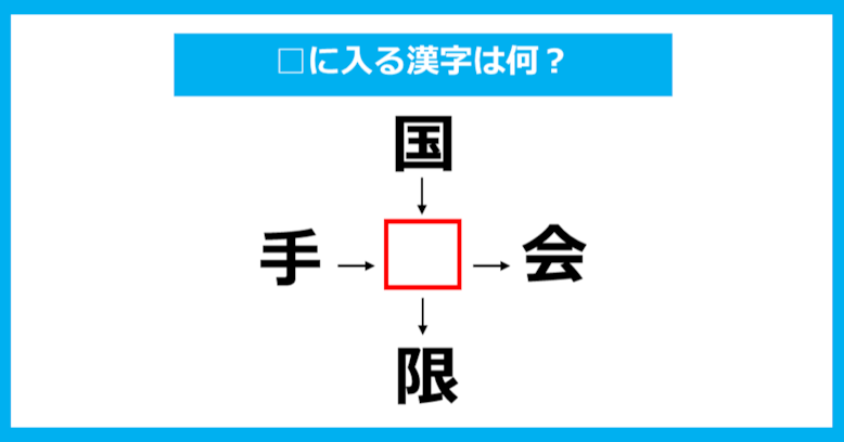 【漢字穴埋めクイズ】□に入る漢字は何？（第844問）