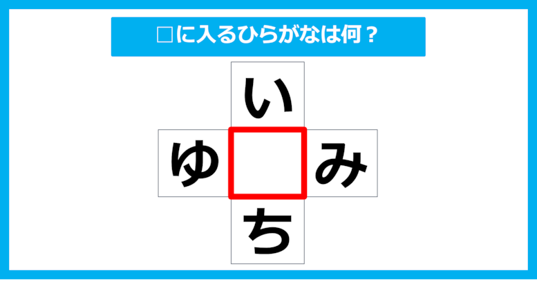 【ひらがな穴埋めクイズ】□に入るひらがなは何？（第5問）