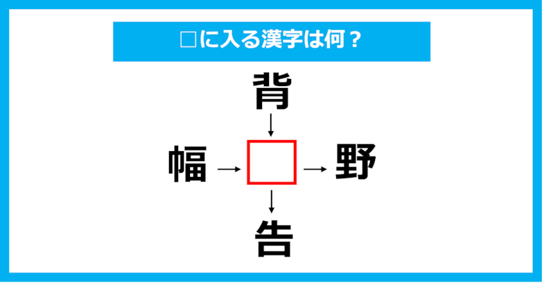 【漢字穴埋めクイズ】□に入る漢字は何？（第929問）