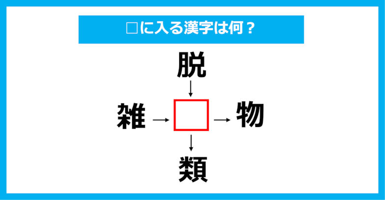 【漢字穴埋めクイズ】□に入る漢字は何？（第949問）