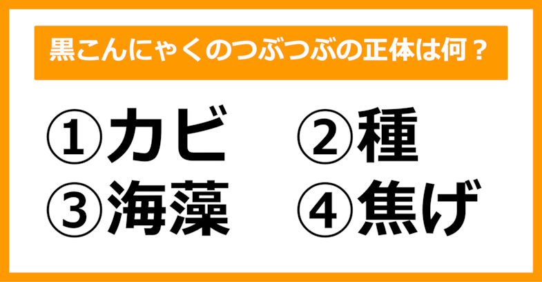 【雑学クイズ】黒こんにゃくのつぶつぶの正体は何でしょう？