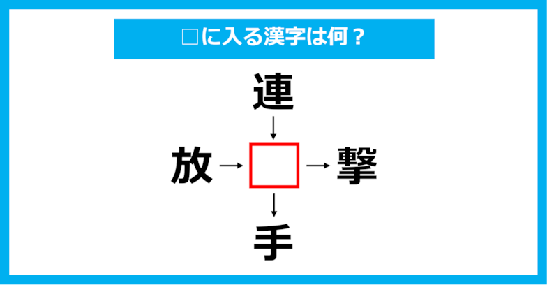 【漢字穴埋めクイズ】□に入る漢字は何？（第1476問）