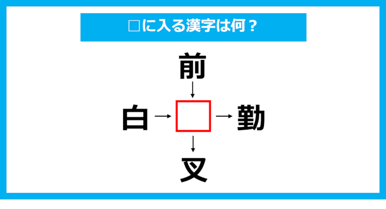 【漢字穴埋めクイズ】□に入る漢字は何？（第1717問）