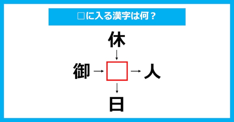 【漢字穴埋めクイズ】□に入る漢字は何？（第2049問）