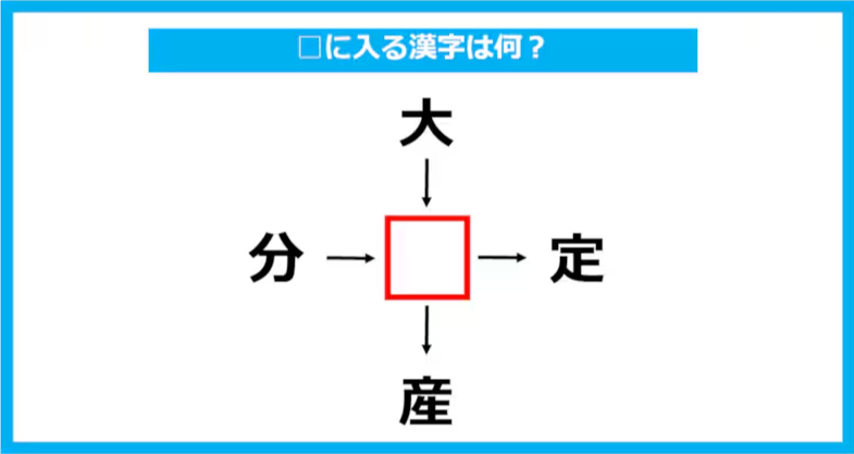 【漢字穴埋めクイズ】□に入る漢字は何？