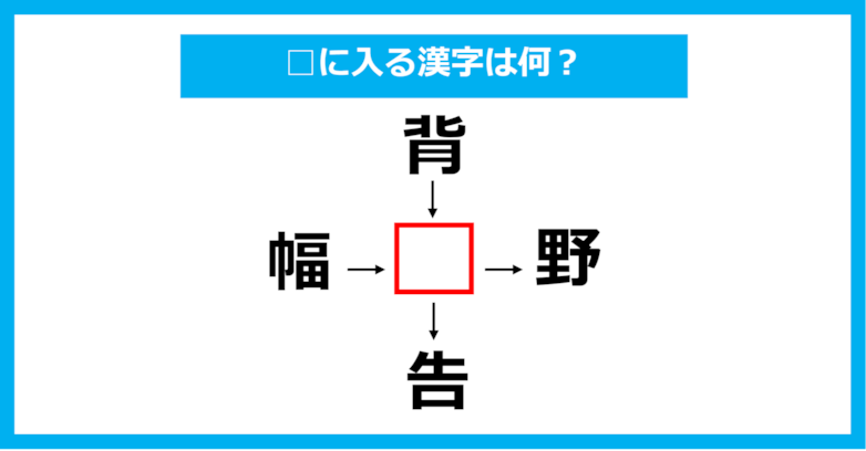 【漢字穴埋めクイズ】□に入る漢字は何？