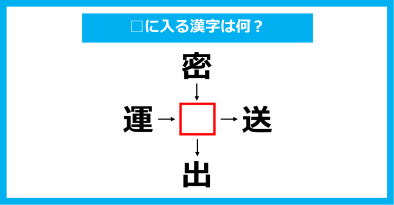 【漢字穴埋めクイズ】□に入る漢字は何？