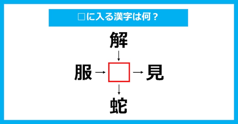 【漢字穴埋めクイズ】□に入る漢字は何？（第2839問）