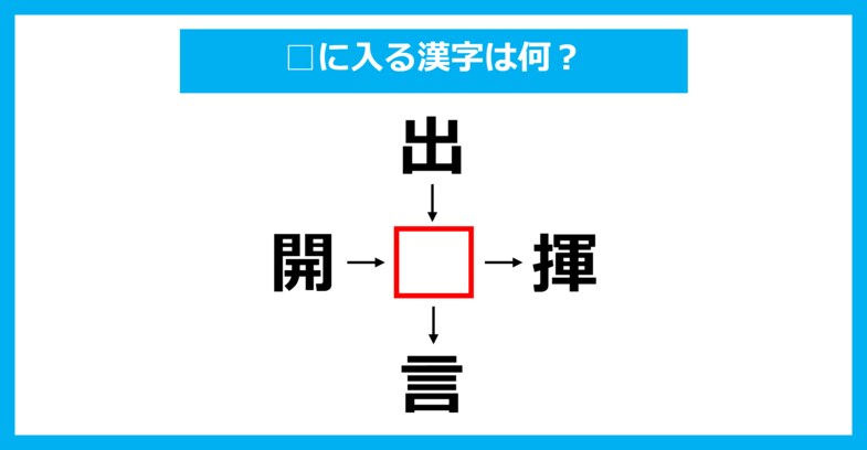 【漢字穴埋めクイズ】□に入る漢字は何？（第3157問）