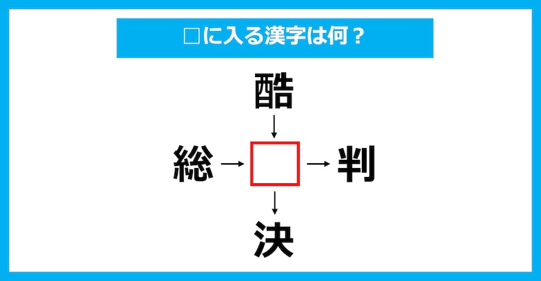 【漢字穴埋めクイズ】□に入る漢字は何？（第3166問）