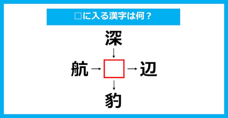 【漢字穴埋めクイズ】□に入る漢字は何？（第3188問）