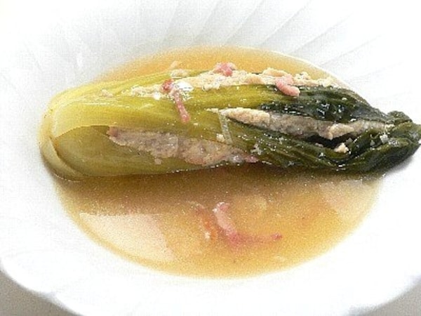 チンゲン菜の肉豆腐詰め+弁当用ハンバーグレシピ  チンゲン菜の肉豆腐詰め+弁当用ハンバーグレシピ