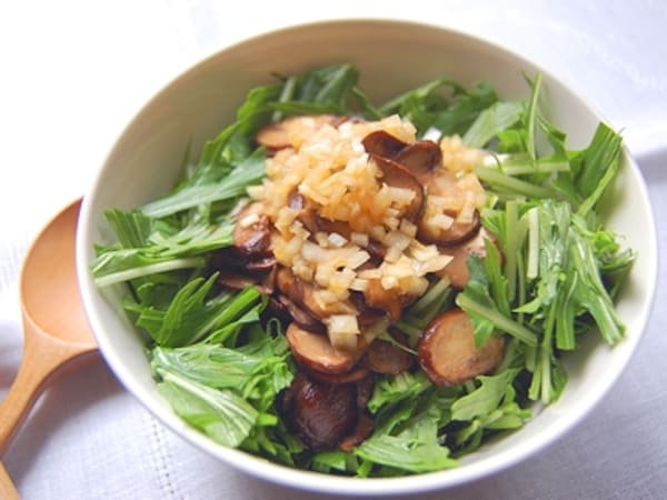 きのこと水菜のサラダ