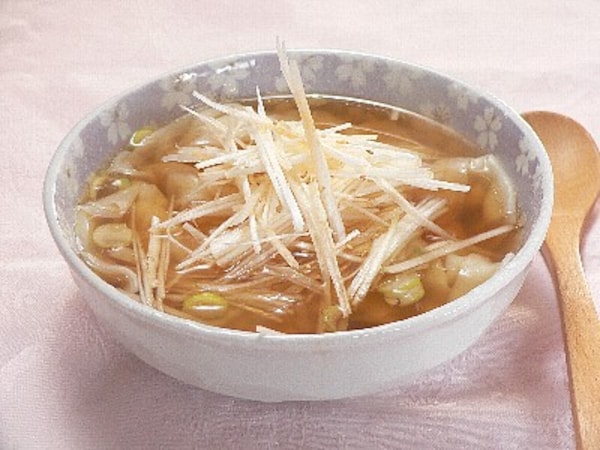 ねぎワンタンで胃腸にやさしく