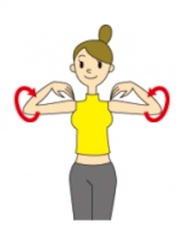 2.肩こりは美バストの天敵!肩甲骨をまわしてコリほぐし  2.肩こりは美バストの天敵!肩甲骨をまわしてコリほぐし