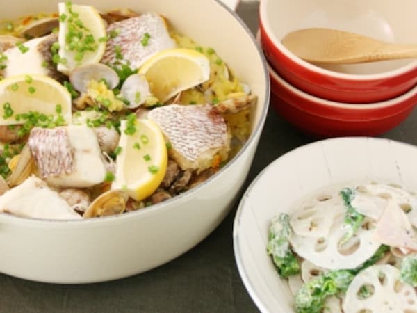 あさりと鯛のパエリア