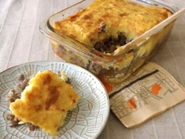 じゃがいもとひき肉の重ね焼き  じゃがいもとひき肉の重ね焼き