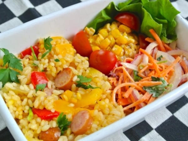 簡単パエリア弁当 簡単パエリア弁当