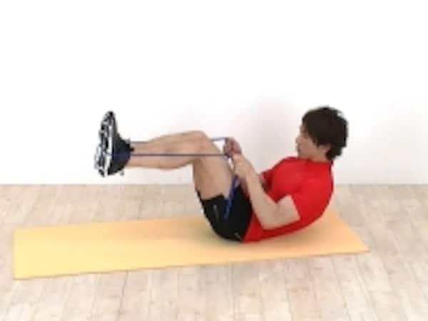 9.チューブのアシスト力で腹筋が楽しくなる！