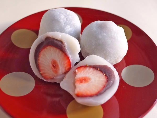 電子レンジでいちご大福  電子レンジでいちご大福