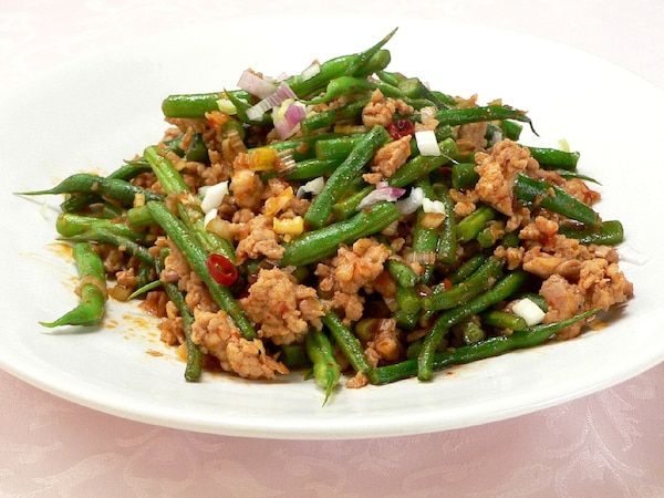 新米にあう甘辛味、いんげんとひき肉の炒め物  新米にあう甘辛味、いんげんとひき肉の炒め物