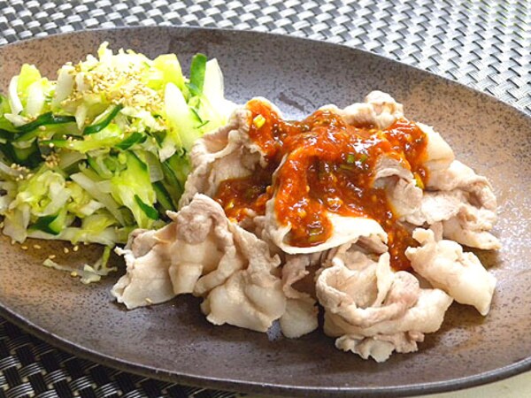 サムジャンでピリ辛豚しゃぶ