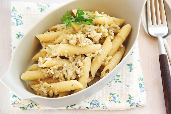 焼きなす＆ごまペーストのパスタ