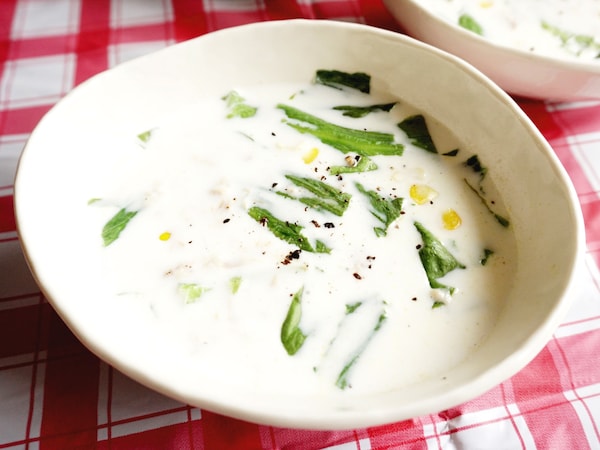 ツナとレタスのレンチンミルクスープ 