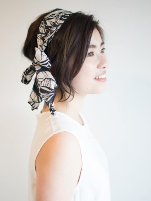旬のおしゃれアイテム スカーフで三つ編みおだんご ヘアアレンジ All About