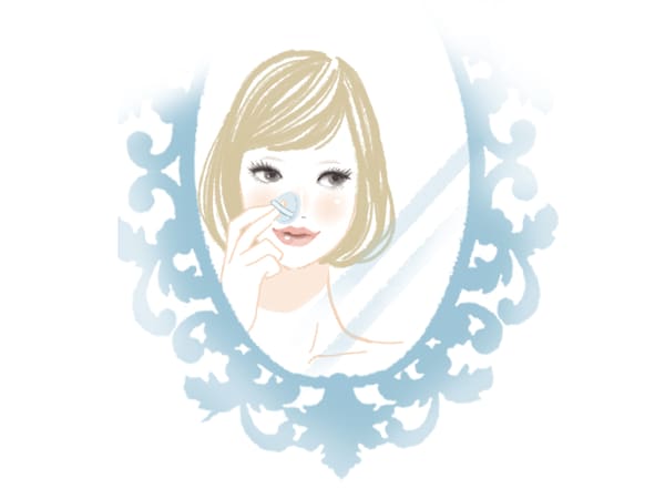 特にテカりやすい小鼻は、拭き取り化粧水を使う