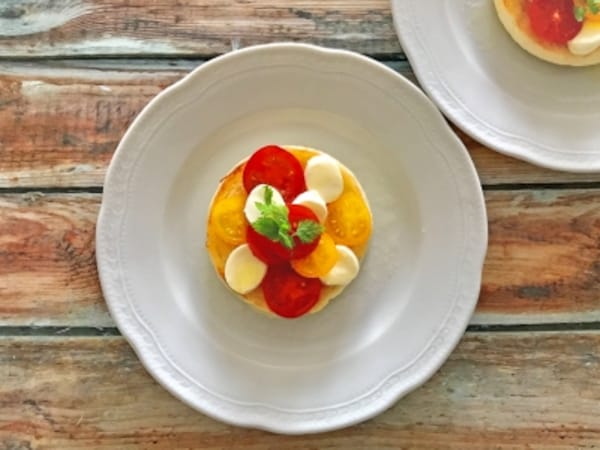 イングリッシュマフィンのオープンサンド