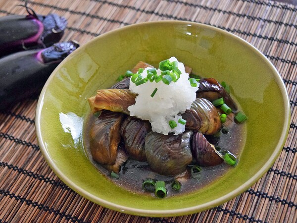 揚げないなすの煮浸し