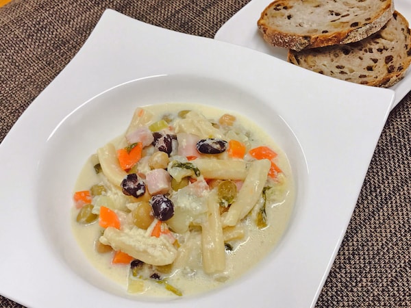 ほかほか温まる、豆乳ミネストローネ