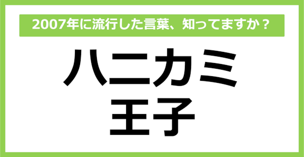 【懐かしい】2007年に流行した言葉、知ってる？（第61問）