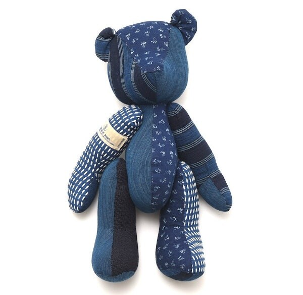 10. Japan Blue Sashiko Patchwork Teddy Bear