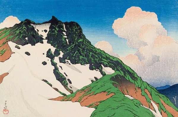 6. ทิวทัศน์ภูเขาชิโรอุมะ ที่มองจากภูเขาอาซาฮี โดย ฮะซุย คาวาเสะ