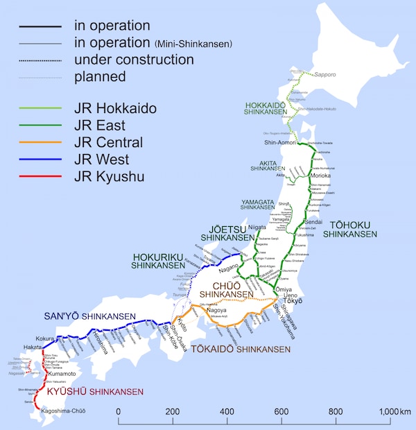 แผนที่รถไฟญี่ปุ่น