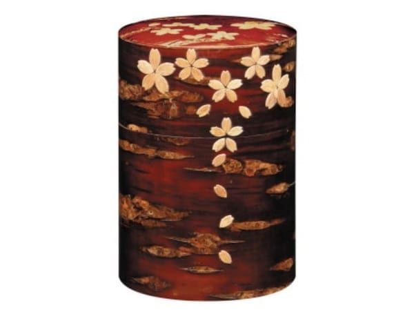 Cherry Bark Tea Container Decorated with Cherry Blossoms
