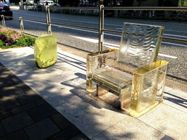 Chair disappears in the rain