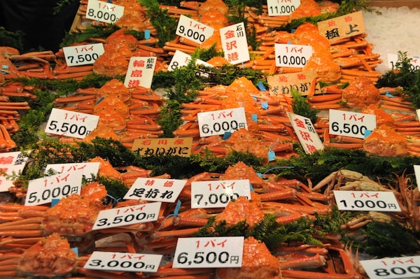 8. ตลาดสดโอมิโช อาหารทะเลสดๆ ไม่ไกลจากสถานีคานาซาว่า (Omicho Market)
