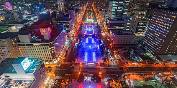 北海道札幌的夜景