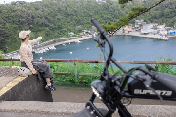 Touring the history and culture of Izu Oshima by bicycle