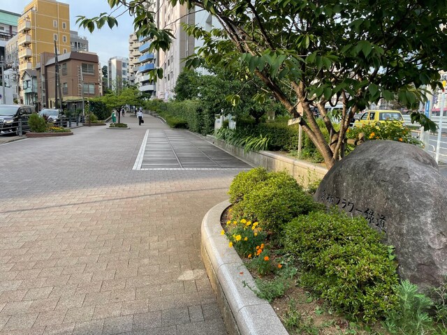 横浜駅側の緑道入口は、場所がやや分かりづらい