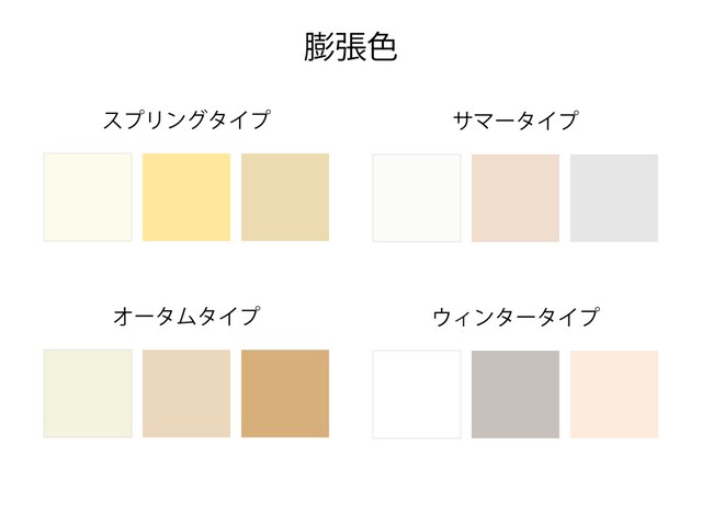 パーソナルカラーのタイプ別、おすすめの膨張色