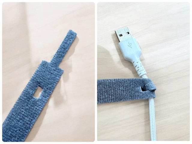 カットして穴に通すとさらに便利に