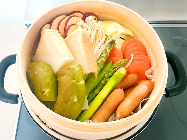朝食をワンプレートならぬワンせいろで作ってみました