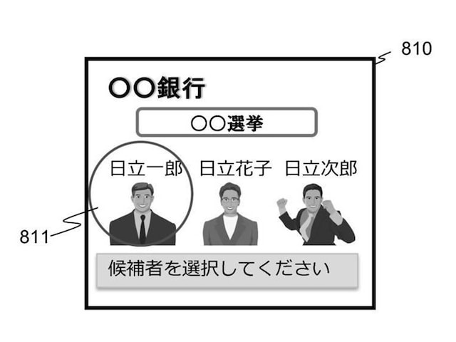 図2:電子投票システムによる投票画面イメージ ※画像:特許情報プラットフォーム