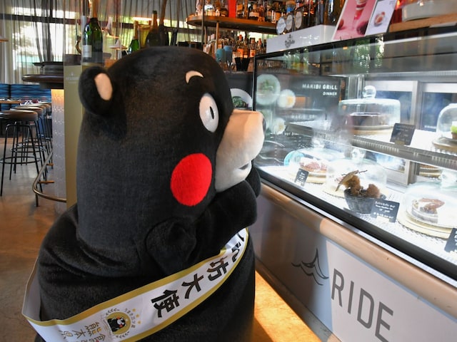鼻息でくもるショーケース＝8月26日、東京都品川区