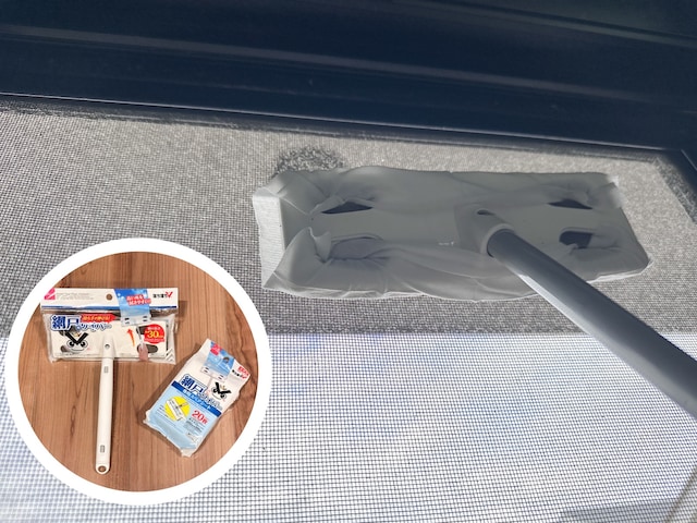 「網戸用ワイパー」税込110円（JANコード：4550480051239）/「網戸用ワイパー専用スペアシート」税込110円（JANコード：4549131601640）