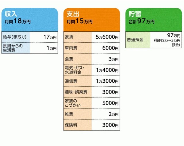 睦月さんの家計収支データ